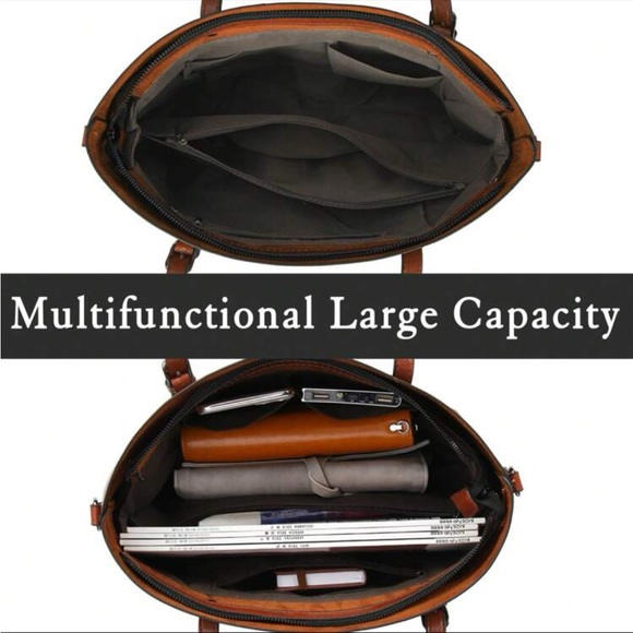 Luxe Vegan Leather minimalist Tote Bag - Picture 3 of 6